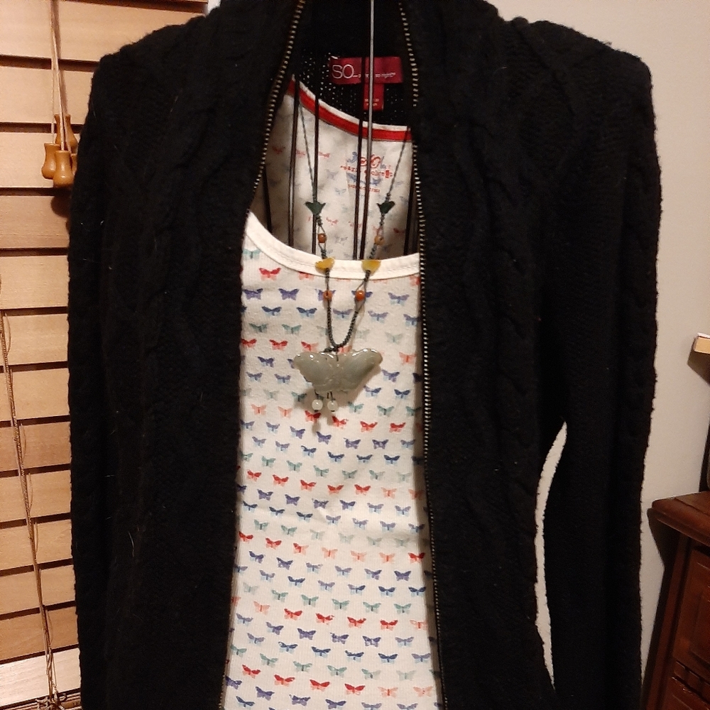 Black zip up sweater